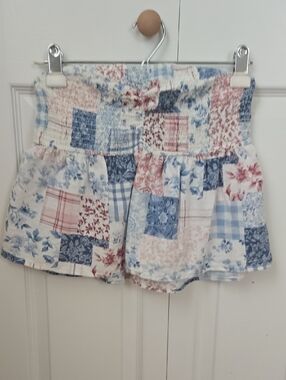 AE Cute Patchwork Strapless Crop Top